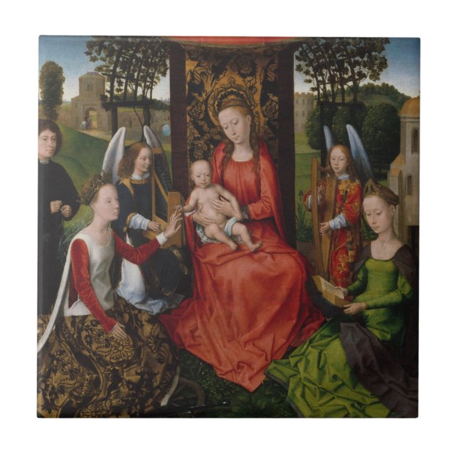 Virgin & Child with Saints Catherine of Alexandria Tile (Front)