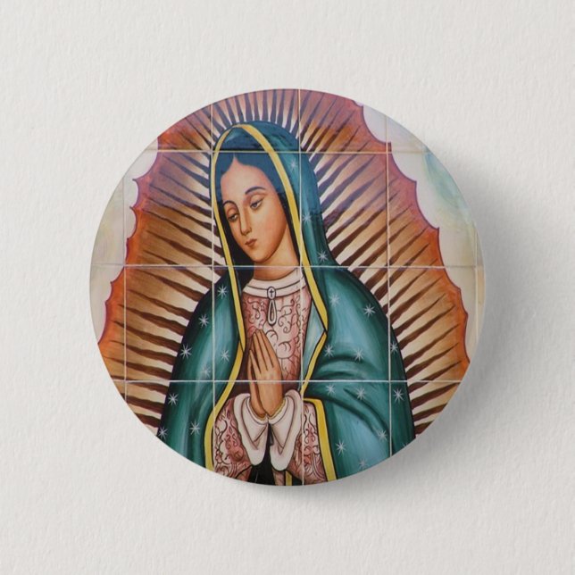 Virgin de Guadalupe 6 Cm Round Badge (Front)