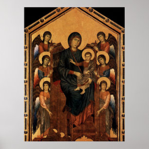 'Virgin Enthroned with Angels' Poster