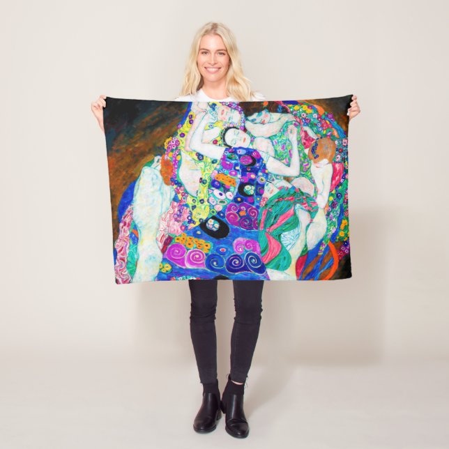 Virgin (Girls), Gustav Klimt Fleece Blanket (In Situ)