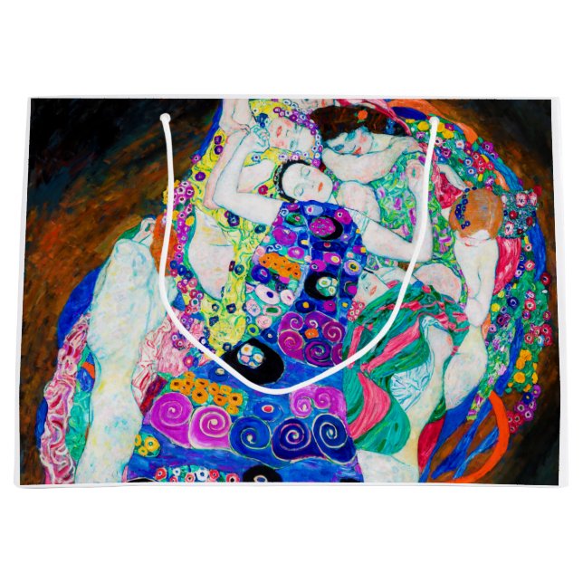 Virgin (Girls), Gustav Klimt Large Gift Bag (Front)