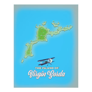 Virgin Gorda Map Photo Print