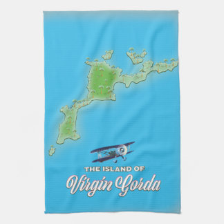 Virgin Gorda Map Tea Towel