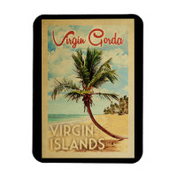 Virgin Gorda Palm Tree Vintage Travel