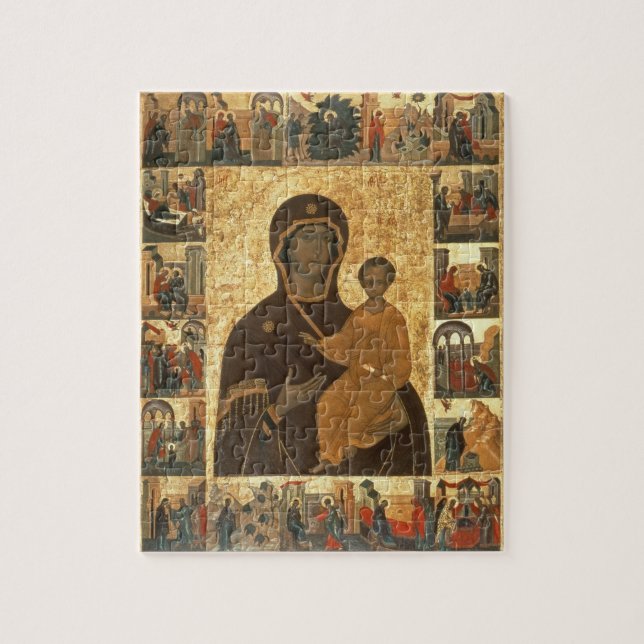 Virgin Hodegetria Icon of Smolensk, c.1450 (temper Jigsaw Puzzle (Vertical)