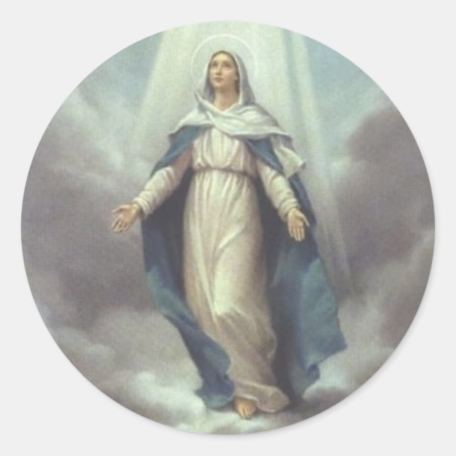 Virgin in Heaven Classic Round Sticker (Front)