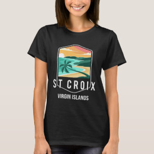 Virgin Islands Beach Sunset Palm Tree St Croix Vac T-Shirt