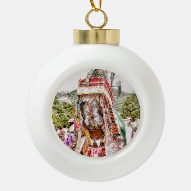 Virgin Islands Caribbean Ceramic Ball Christmas Ornament (Front)