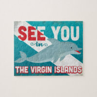 Virgin Islands Dolphin - Retro Vintage Travel