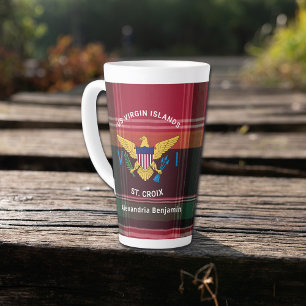 Virgin Islands Flag St. Croix Madras Personalise Latte Mug