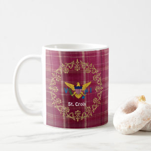Virgin Islands Flag St. Croix Madras Plaid Coffee Mug