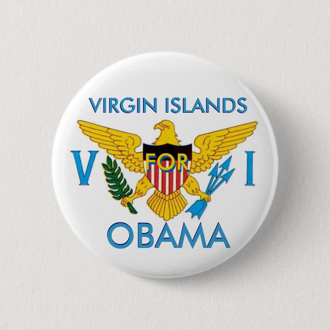 VIRGIN ISLANDS FOR OBAMA Button (Front)