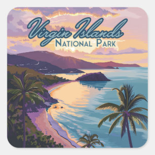 Virgin Islands National Park Beach St John  Square Sticker