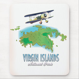 Virgin Islands National Park map Mouse Mat
