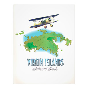 Virgin Islands National Park map Photo Print
