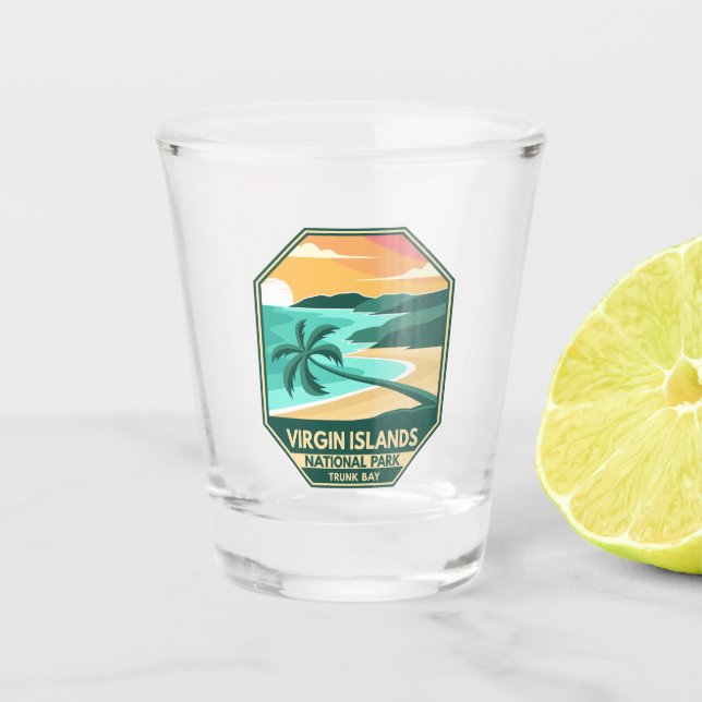 Virgin Islands National Park Minimal Retro Emblem Shot Glass (Front)