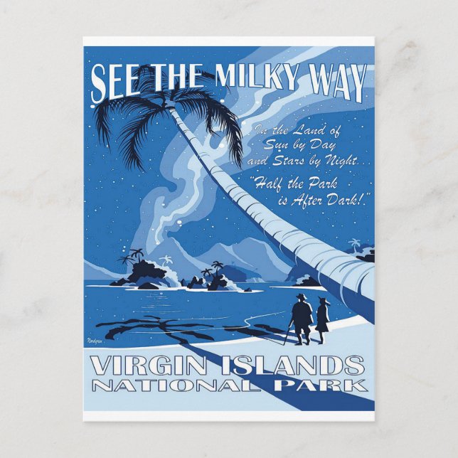 Virgin islands, national park, see the milky way postcard (Front)