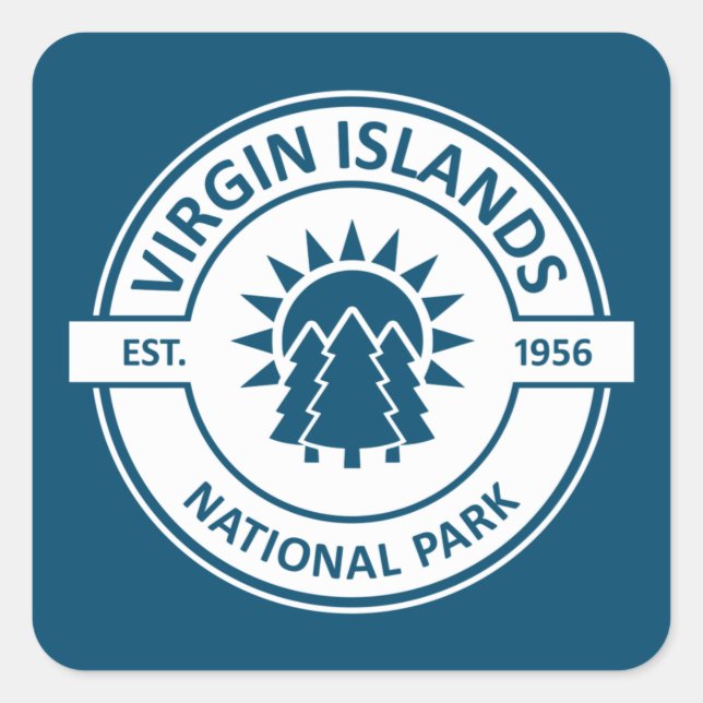 Virgin Islands National Park Sun Trees Square Sticker (Front)