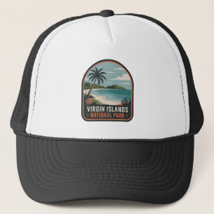 Virgin Islands National Park Tropical Badge Trucker Hat
