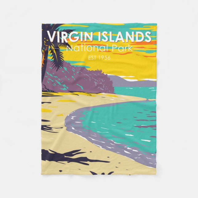 Virgin Islands National Park Trunk Bay Beach Fleece Blanket (Front)