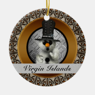 Virgin Islands Snowman Christmas Ornament