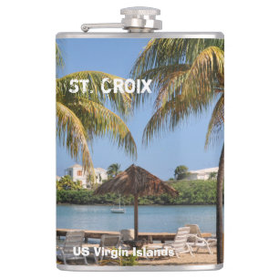 Virgin Islands St. Croix Caribbean USVI Tropical  Hip Flask