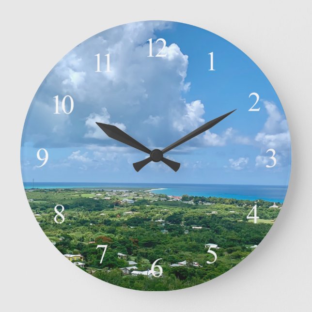 Virgin Islands St. Croix Sandy Point USVI Large Clock (Front)