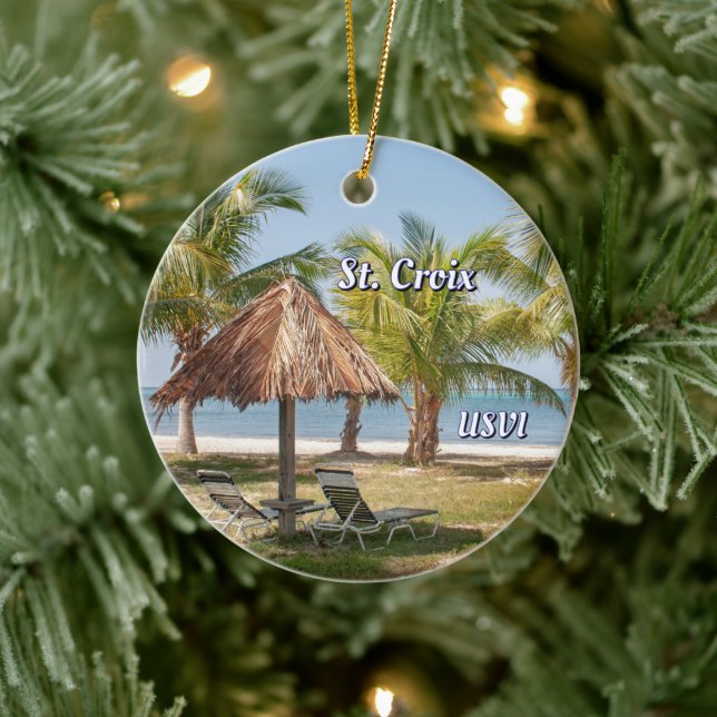  Virgin Islands St. Croix Tropical Beach Christmas Ceramic Tree Decoration (Tree)