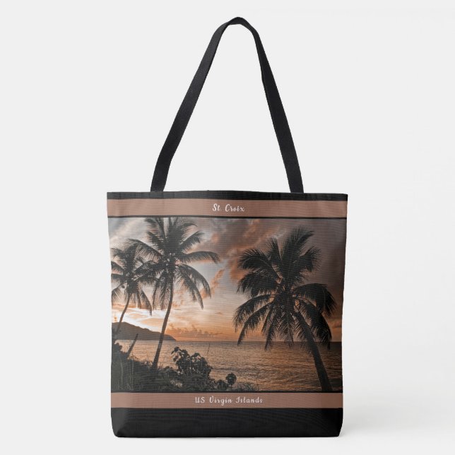  Virgin Islands Sunset USVI Tropical Personalise Tote Bag (Front)