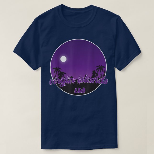virgin islands us By night with Palms T-Shirt (Design Front)