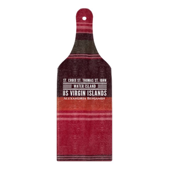 Virgin Islands USVI Caribbean Madras Personalise Cutting Board (Front)