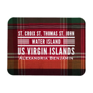 Virgin Islands USVI Caribbean Madras Personalize Magnet