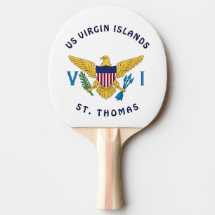 Virgin Islands USVI Flag Tropical St. Thomas VI Ping Pong Paddle