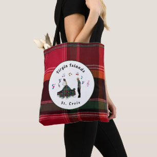 Virgin Islands USVI Madras Plaid St. Croix VI Tote Bag