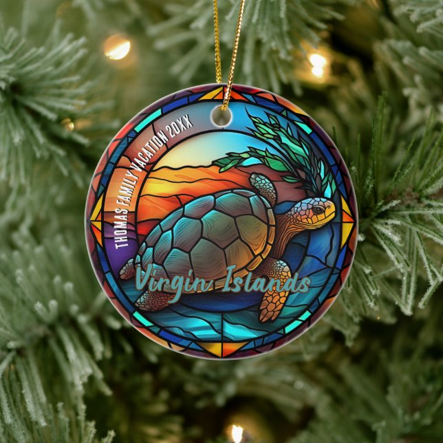 Virgin Islands Vacation Souvenir  Ceramic Tree Decoration (Tree)
