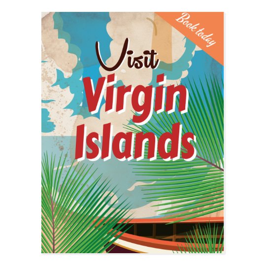 Virgin Islands vintage travel poster Postcard
