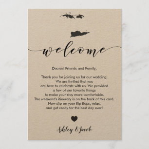 Virgin Islands Wedding Welcome Letter & Itinerary Programme