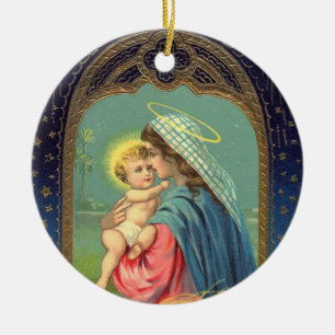Virgin Mary and Baby Jesus Christmas Ornament