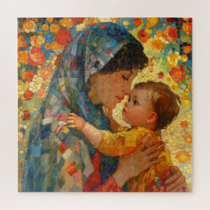 Virgin Mary and Baby Jesus Impressionism Jigsaw Puzzle