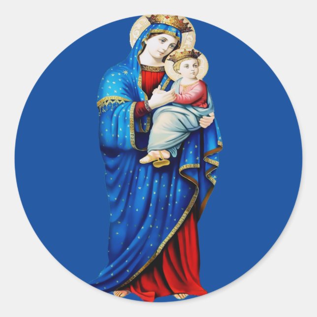 Virgin Mary and Baby Jesus Mater Admirabilis Art  Classic Round Sticker (Front)