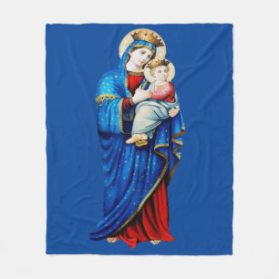Virgin Mary and Baby Jesus Mater Admirabilis Art  Fleece Blanket