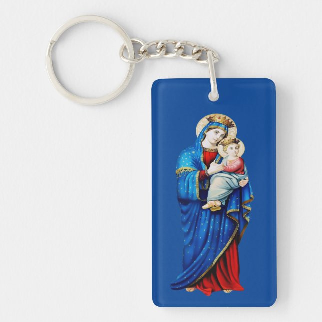 Virgin Mary and Baby Jesus Mater Admirabilis Art  Key Ring (Front)