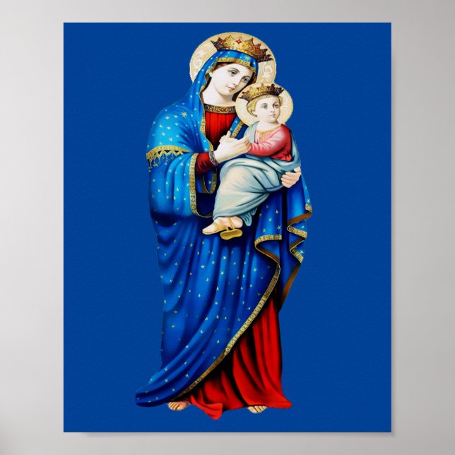 Virgin Mary and Baby Jesus Mater Admirabilis Art  Poster (Front)