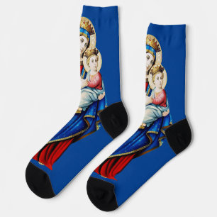 Virgin Mary and Baby Jesus Mater Admirabilis Art  Socks