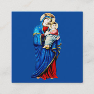 Virgin Mary and Baby Jesus Mater Admirabilis Art  Square Business Card