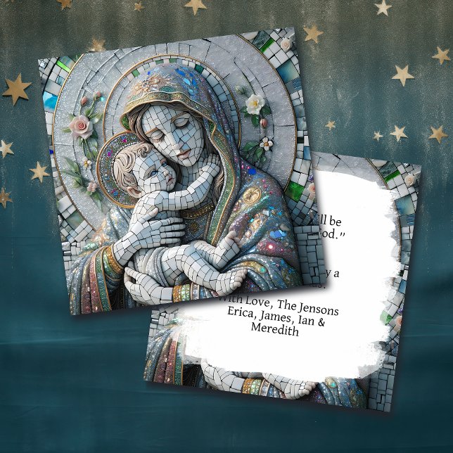Virgin Mary and Baby Jesus | Religious Mosaic Card (Creator Uploaded)