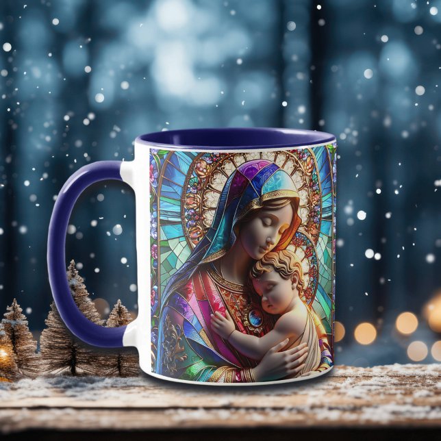 Virgin Mary and Baby Jesus Stained Glass Mug (Creator Uploaded)