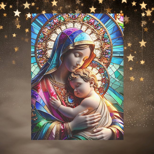 Virgin Mary and Baby Jesus Stained Glass Tissue Paper (Creator Uploaded)