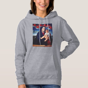 Virgin Mary and Child Classic Religious Art Hoodie