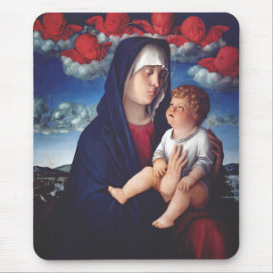 Virgin Mary and Child Classic Religious Art Mouse Mat